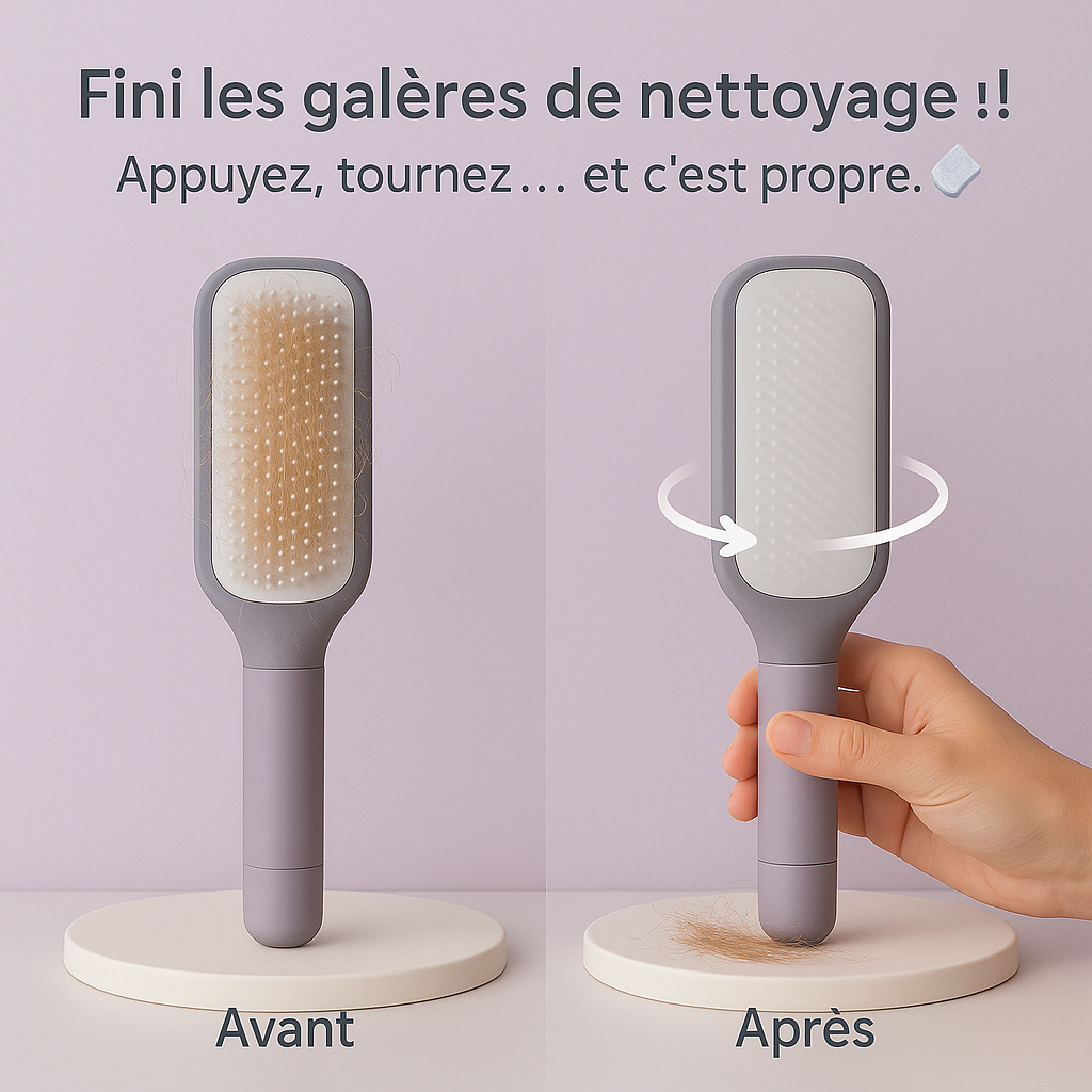 Résultats démêlage brosse Naya Hair cheveux sans nœuds brillants